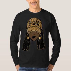 I Am Black History Africa Locs Queen Black Woman M T-Shirt