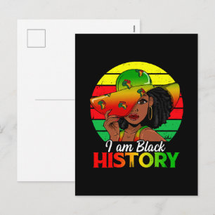 I Am Black History African America Holiday Postcard