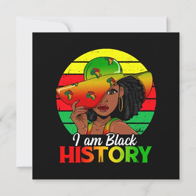 I Am Black History African America Invitation (Front)