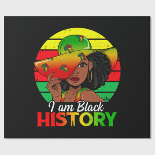 I Am Black History African America Wrapping Paper