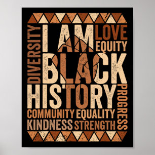 I Am Black History African American Black History  Poster