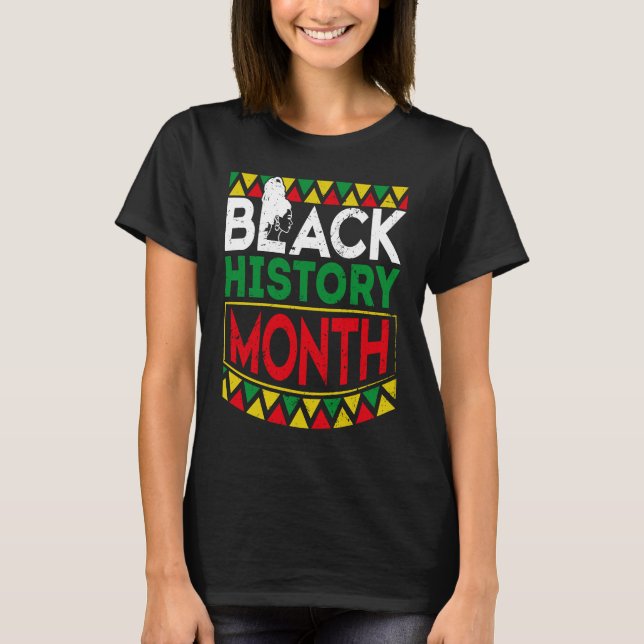 I Am Black History African American Black Pride bo T-Shirt (Front)