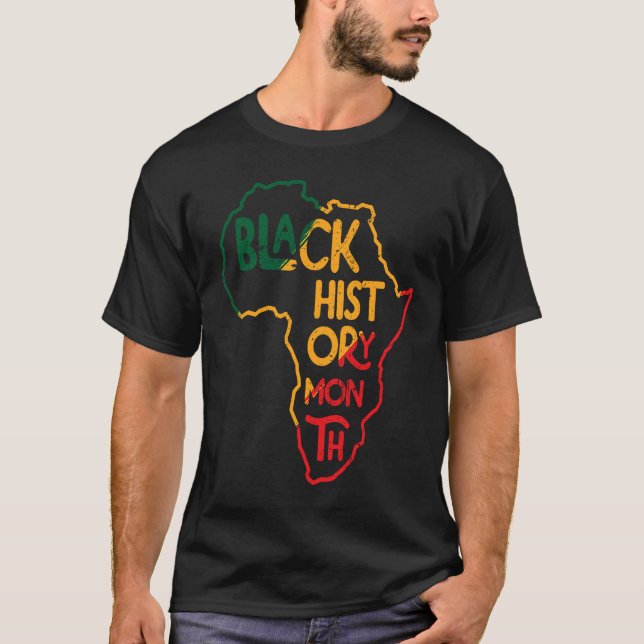 I Am Black History African American Map T-Shirt (Front)
