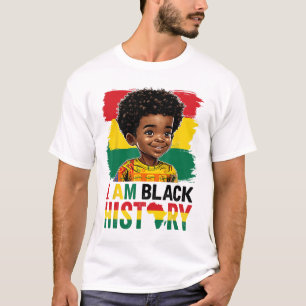 I Am Black History Afro Boy Little Melanin Prince  T-Shirt