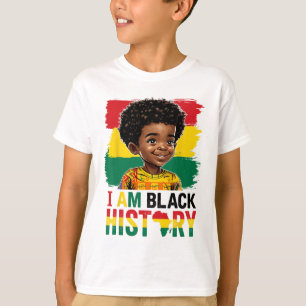 I Am Black History Afro Boy Little Melanin Prince  T-Shirt