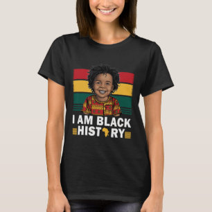 I Am Black History Afro Boy Little Melanin Prince  T-Shirt