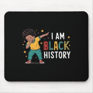 I Am Black History Afro Little Boy Dabbing African Mouse Pad