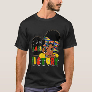 I Am Black History Afro Peekaboo Girl African Amer T-Shirt