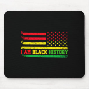 I Am Black History American Flag Vintage Black His Mouse Pad