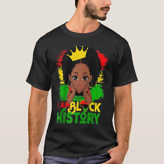 I Am Black History BHM Black Pride Black Melanin G T-Shirt (Front)