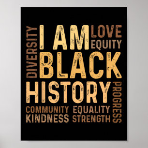 I Am Black History Black History Month Gift Africa Poster