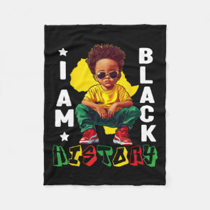I Am Black History Black King Sungles Kids Toddler Fleece Blanket