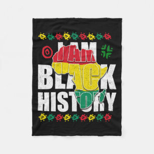 I Am Black History Black Pride Gift Black African Fleece Blanket