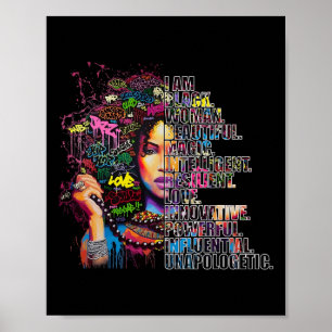 I Am Black History Bold Brilliant Strong Black Que Poster