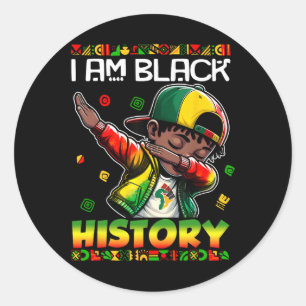 I Am Black History Boys Black History Month Africa Classic Round Sticker