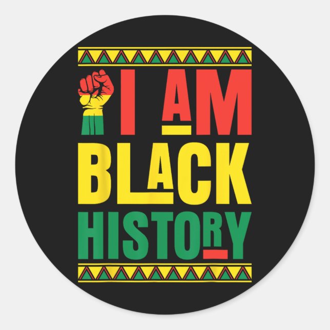 I Am Black History  Classic Round Sticker (Front)
