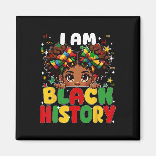 I Am Black History Coquette African American Girl  Magnet