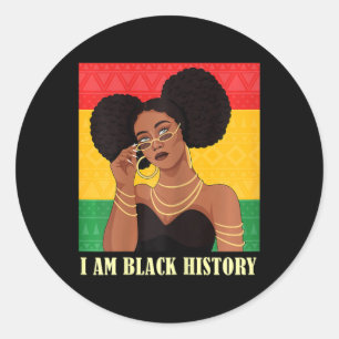 I Am Black History Educated Queen African American Classic Round Sticker