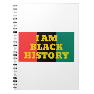 I Am Black History in Gold Font Notebook