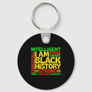 I Am Black History Intelligent Strong Powerful Men Keychain