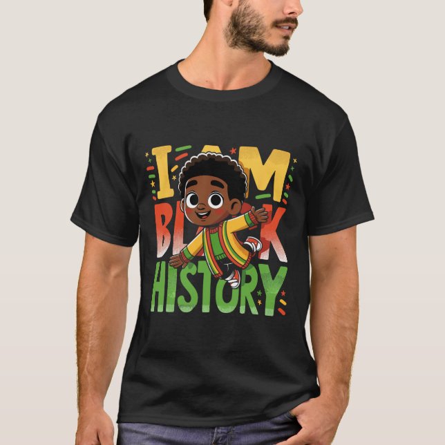 I Am Black History Kids Boys Black History Month  T-Shirt (Front)