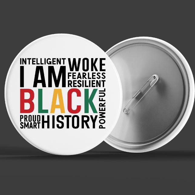 I Am Black History Month 2 Inch Round Button (Creator Uploaded)