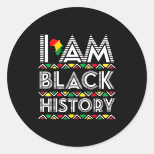 I Am Black History Month Africa Aboriginal Art Afr Classic Round Sticker