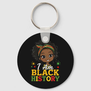 I Am Black History Month African American Black Gi Keychain
