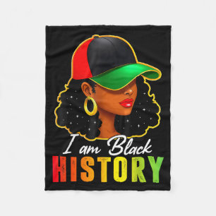 I Am Black History Month African American Black Wo Fleece Blanket