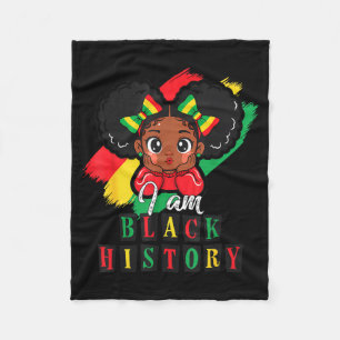 I Am Black History Month African American For Girl Fleece Blanket
