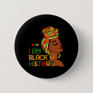 I Am Black History Month African American Juneteen 2 Inch Round Button
