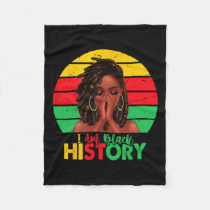 I Am Black History Month African American Juneteen Fleece Blanket