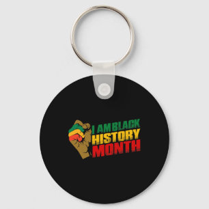 I Am Black History Month African American Pride Keychain