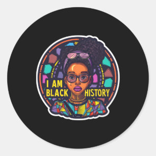 I Am Black History Month African Pride Black Fist Classic Round Sticker