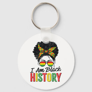 I Am Black History Month African Women Girls Keychain