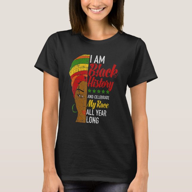 I Am Black History Month Afrocentric Woman T-Shirt (Front)