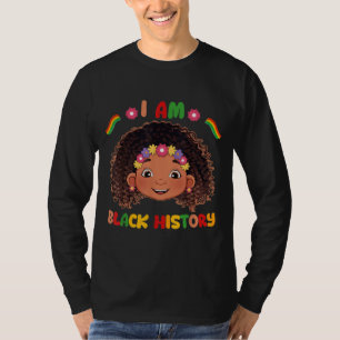 I Am Black History Month Kids Girls Queen African  T-Shirt