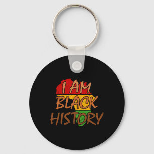 I Am Black History Month Period African American W Keychain