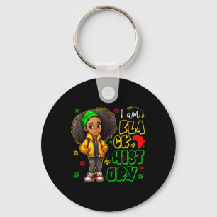 I Am Black History Month Teens Kids Girls African Keychain
