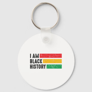 I Am Black History Month Women Girl Retro Groovy J Keychain