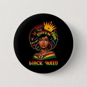 I Am Black History Month Women Girls Afro Black Qu 2 Inch Round Button