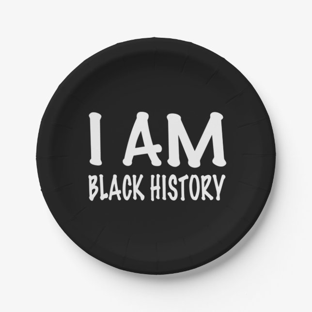 I Am Black History Paper Plate (Front)