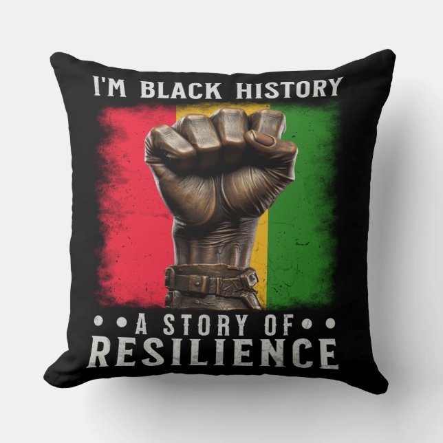 I AM BLACK HISTORY THROW PILLOW (Front)