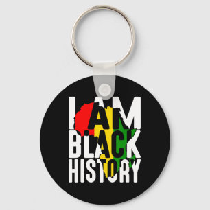I Am Black History With Map Of Africa - Black Empo Keychain