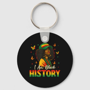 I Am Black History Women Girl Black History Month Keychain