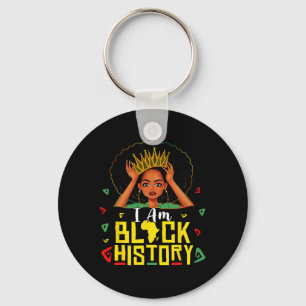 I Am Black History Women Girl Black History Month Keychain