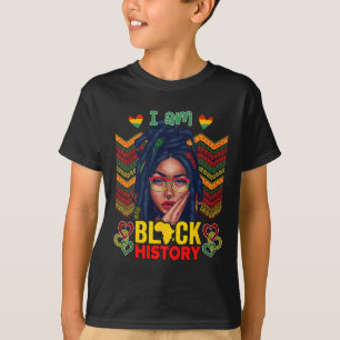 I Am Black History Women Girls Black Queen Month H T-Shirt