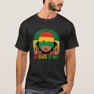 I AM BLACK HISTORY Women Girls Black Queen Month H T-Shirt
