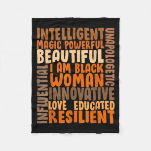 I Am Black Woman Black History African American Gi Fleece Blanket