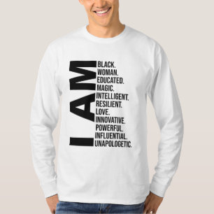 I Am Black Woman Black History Month Educated Blac T-Shirt